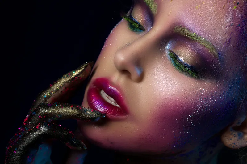 Editorial creative makeup shoot showing how to build a beauty portfolio